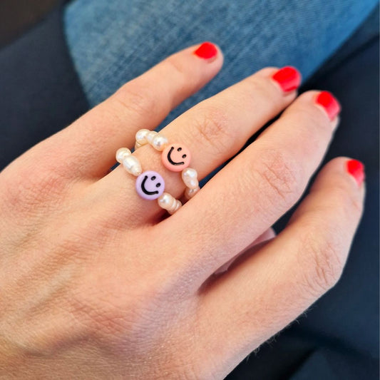 Smiley Perlen Ring | versch. Farben