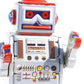 Aufziehspielzeug Roboter 'Leader' silber/rot