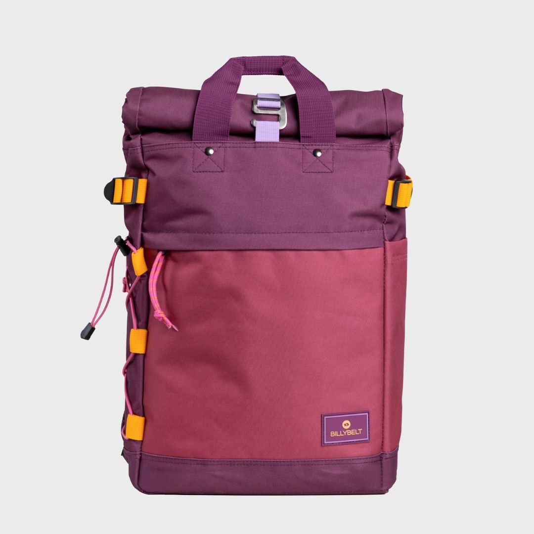 Rolltop-Rucksack mehrfarbig violett/bordeaux