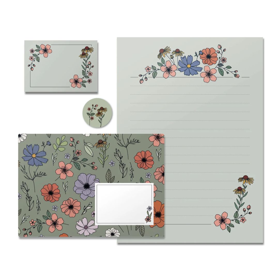 Briefpapier Set 05 'Sommerblumen'