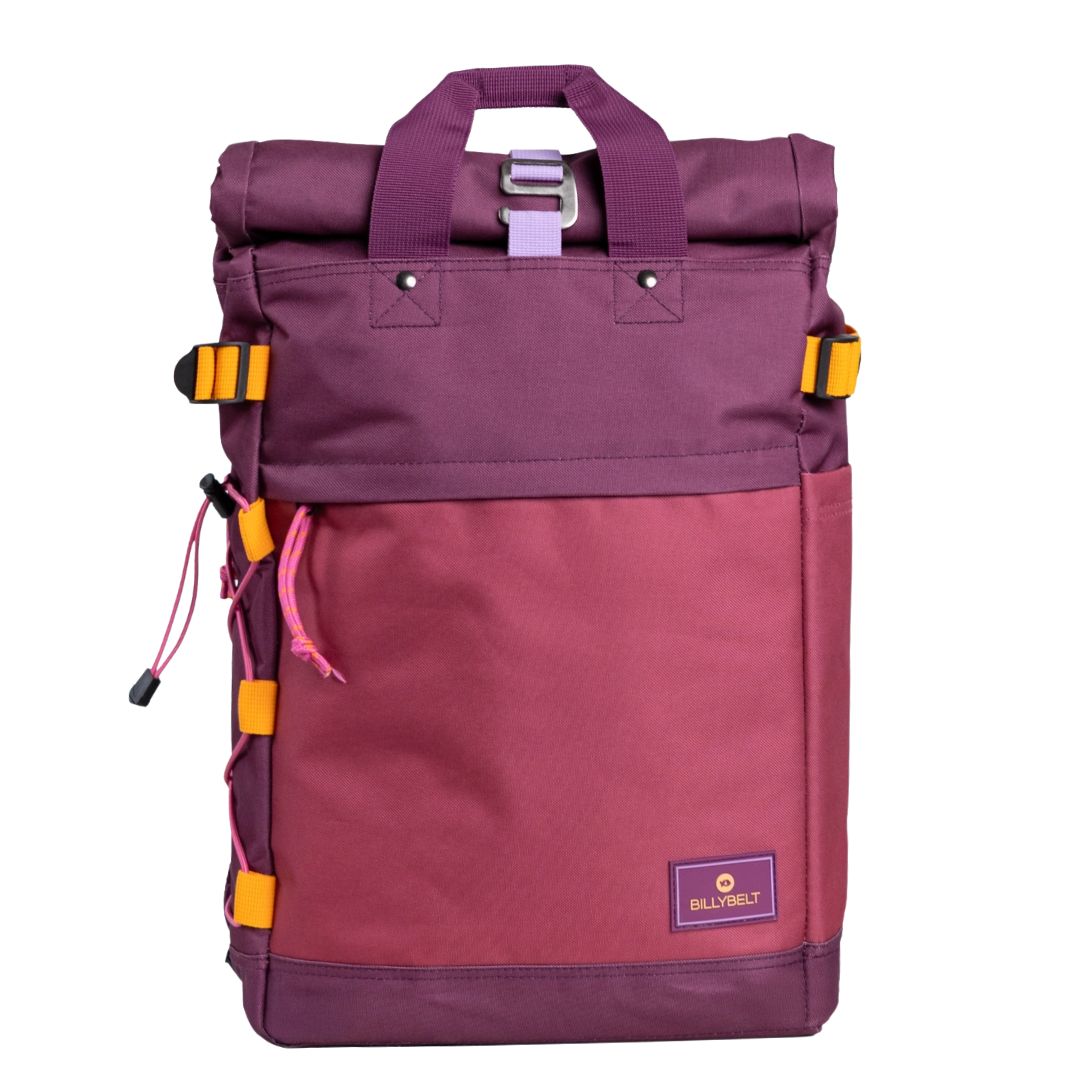 Rolltop-Rucksack mehrfarbig violett/bordeaux