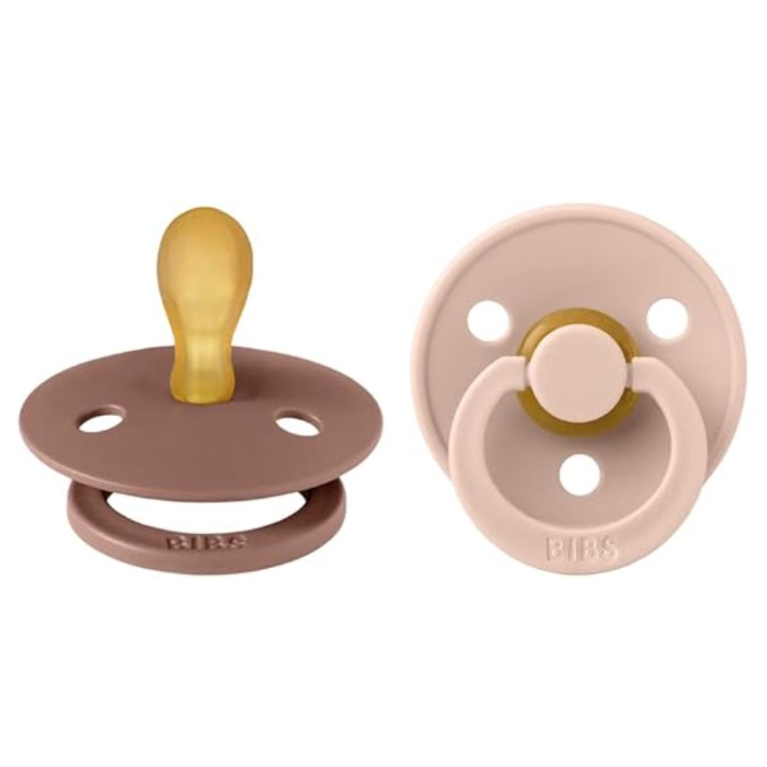 Runder Schnuller aus Naturkautschuk 2er Set Blush/Rosa