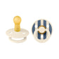 Runder Schnuller aus Naturkautschuk 2er Set Ivory/Steel Blue