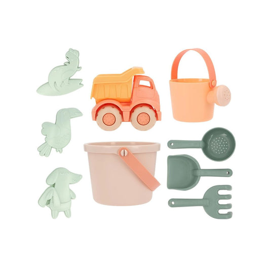 Sand-Spielzeug 9 teilig orange/grün