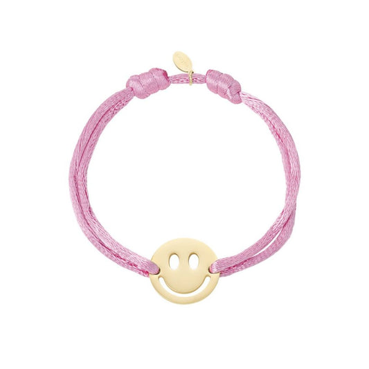 Satinarmband mit Smiley altrosa
