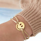 Satinarmband mit Smiley hellrosa