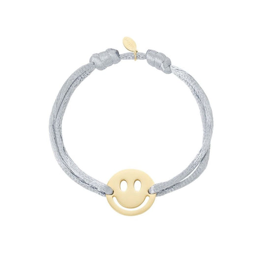 Satinarmband mit Smiley silbergrau