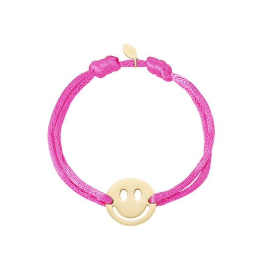 Satinarmband mit Smiley rose