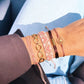 Satinarmband vierfach mit Perlen altrosa