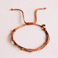 Satinarmband vierfach mit Perlen cognac