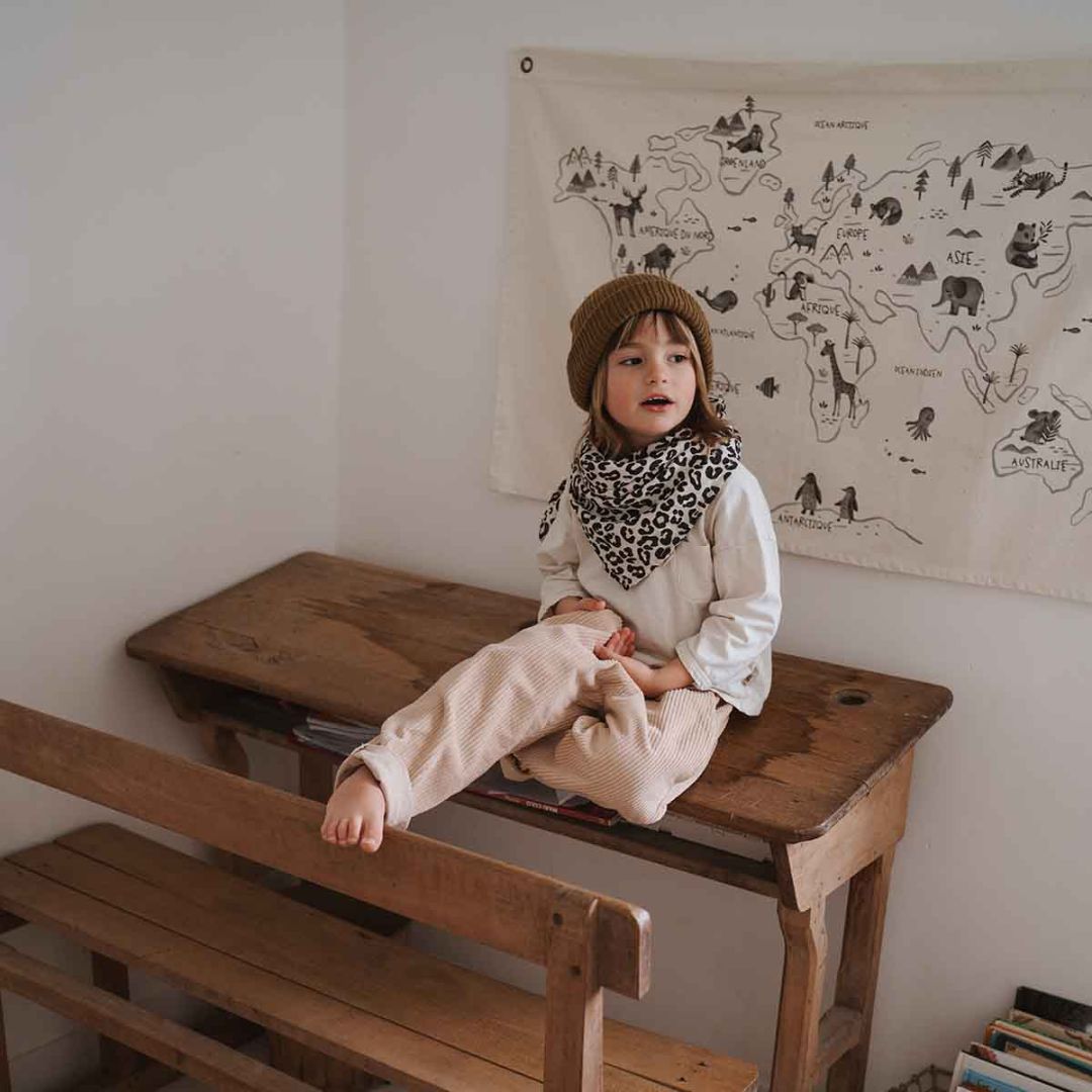 Schaltuch aus Musselin 'BIANCA GRAOU GREIGE' 70 x 70 cm