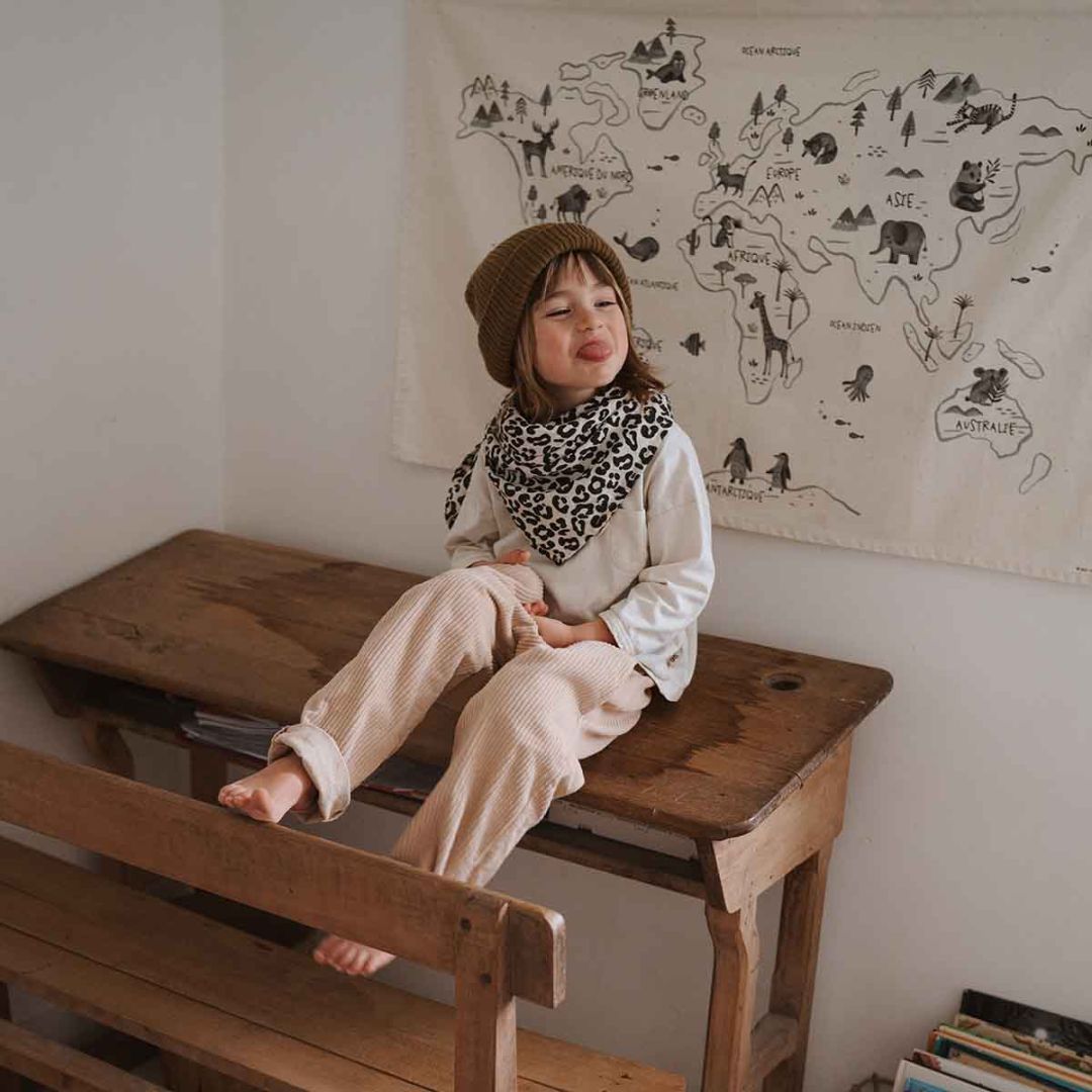 Schaltuch aus Musselin 'BIANCA GRAOU GREIGE' 70 x 70 cm