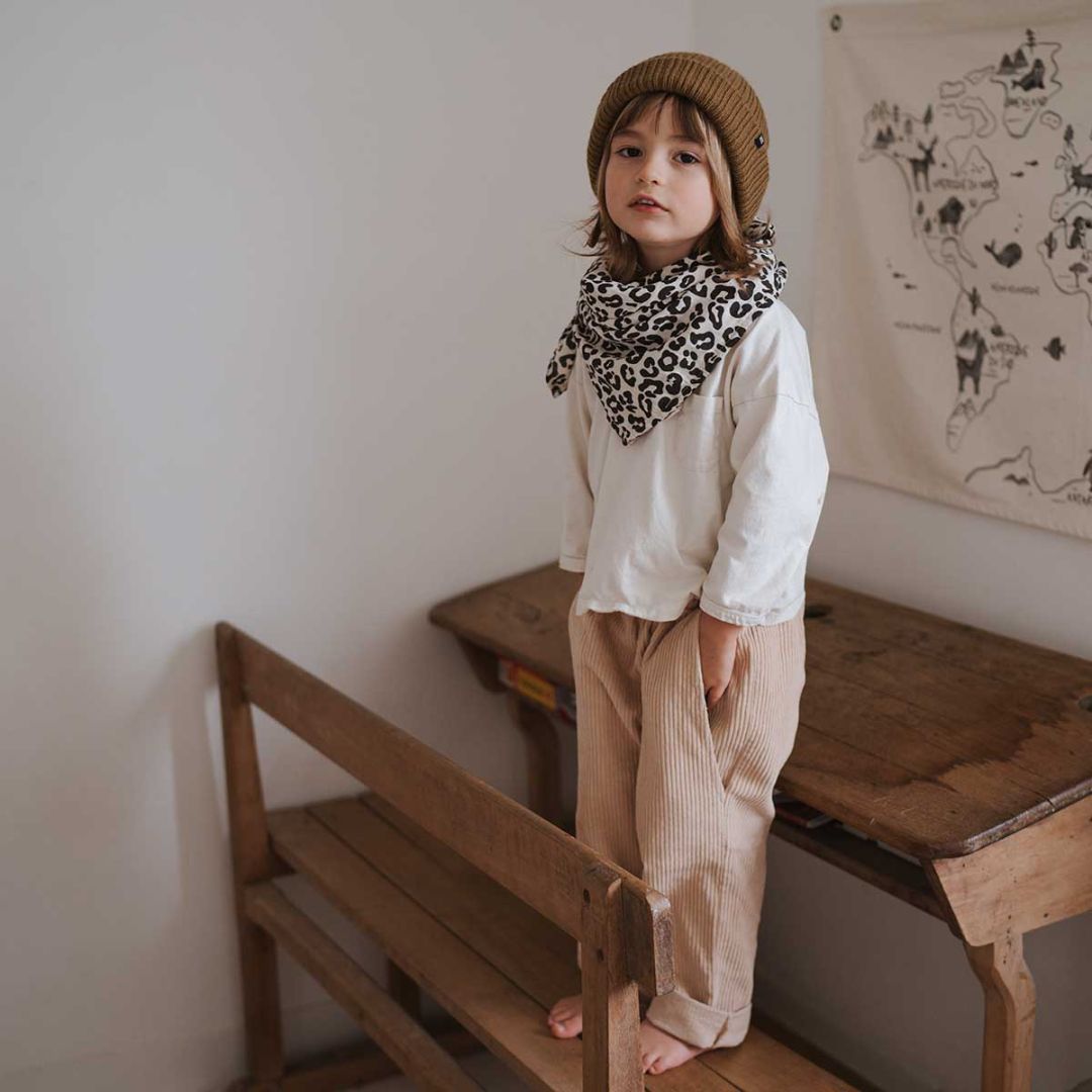 Schaltuch aus Musselin 'BIANCA GRAOU GREIGE' 70 x 70 cm