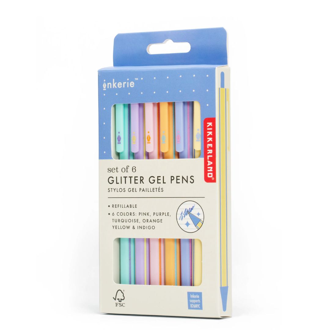Schimmerndes 6er-Gelstift-Set zum Schreiben 'Glitter Gel Pens'