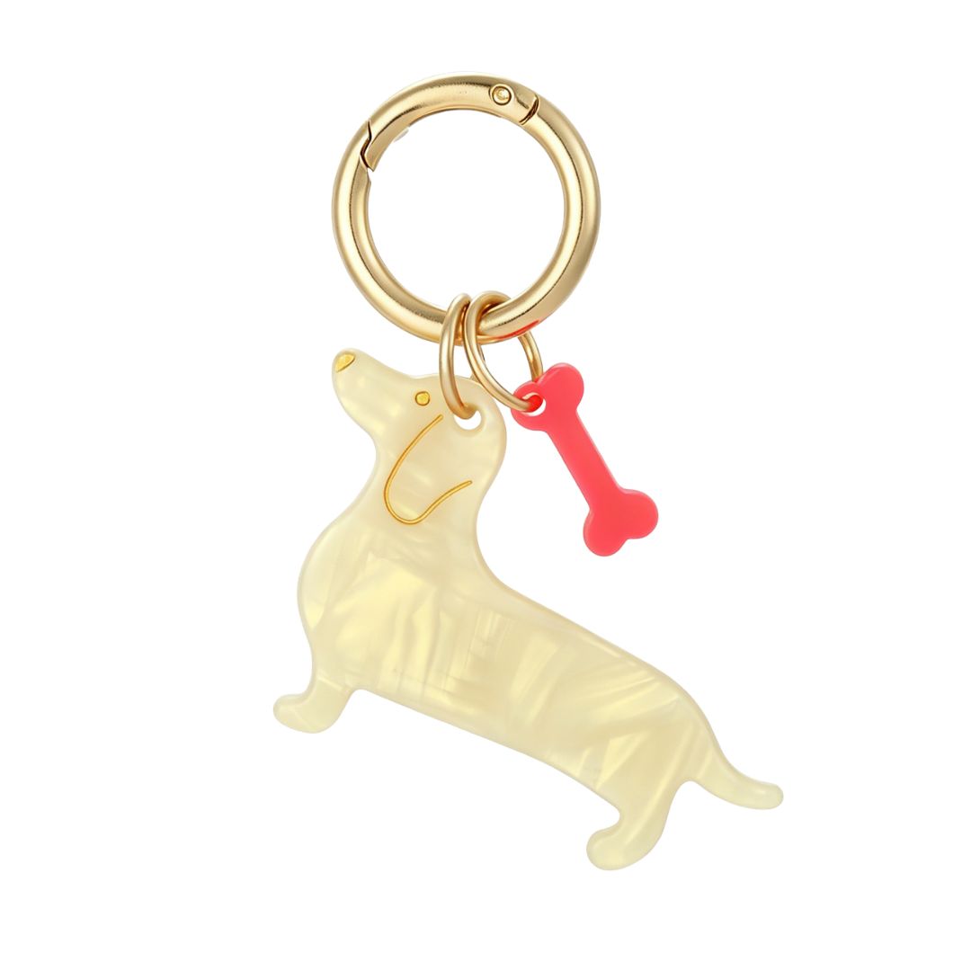 Schlüsselanhänger Dackel gold/unifarben
