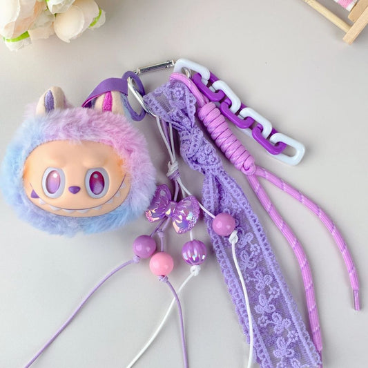 Labubu inspirierter Plüsch-Taschenanhänger multi