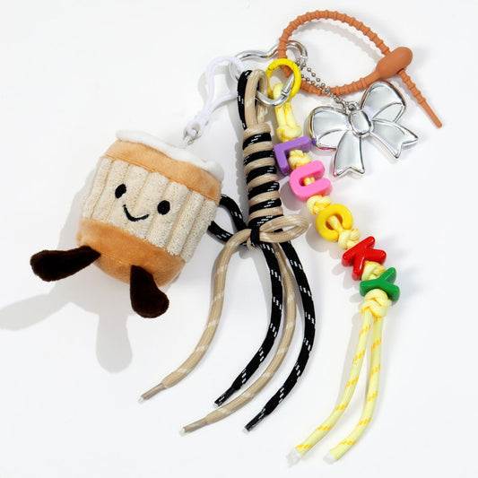 Schlüsselanhänger Plüsch Kaffeetasse 'LUCKY'