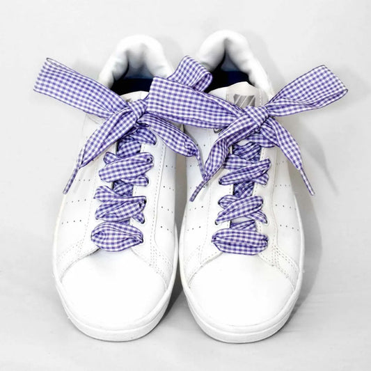 Schnürsenkel mit Vichy-Muster violett