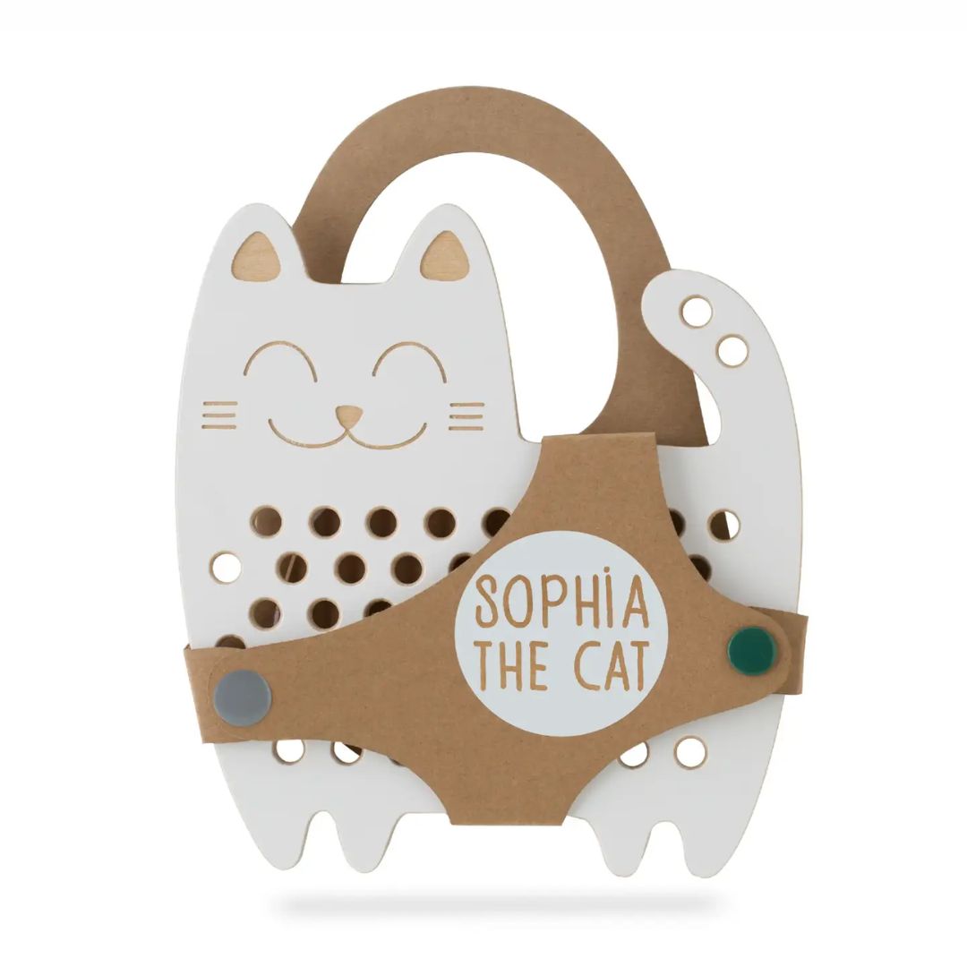 Schnürspielzeug aus Holz 'Die Katze' medium