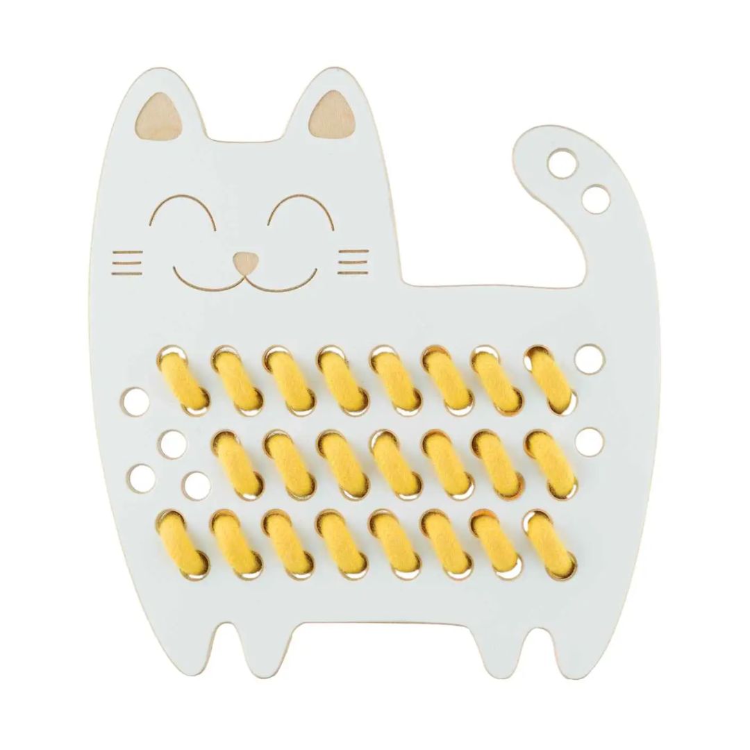 Schnürspielzeug aus Holz 'Die Katze' medium