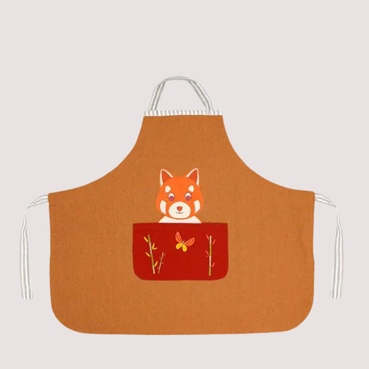 Kinderschürze Fuchs orange personalisierbar