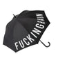 Schwarzer Regenschirm 'FUCKING RAIN' ∅ 106 cm
