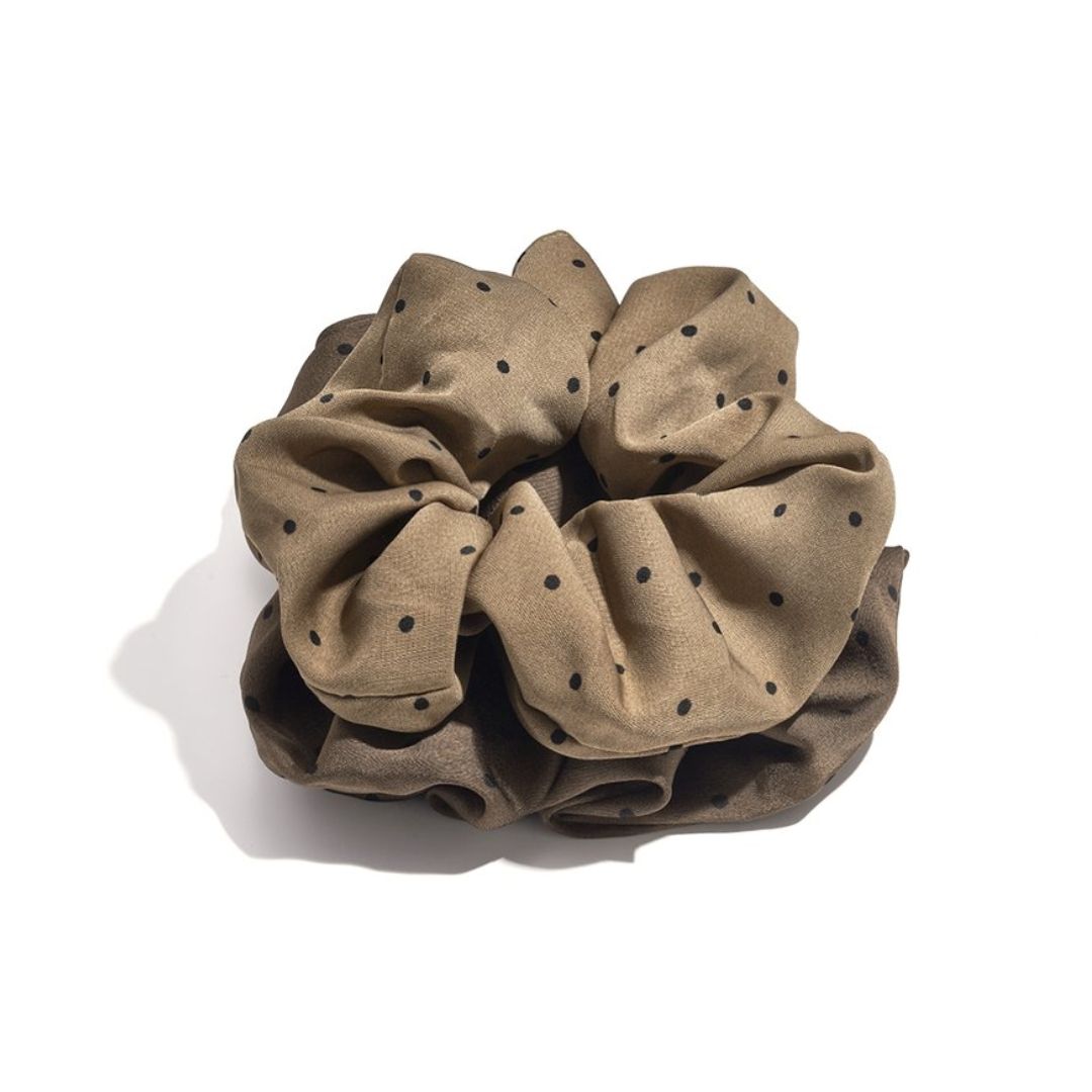 Scrunchie 'Polka Dots braun'