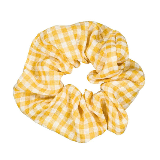 Scrunchy kariert 'Liebling Vichy Senf'