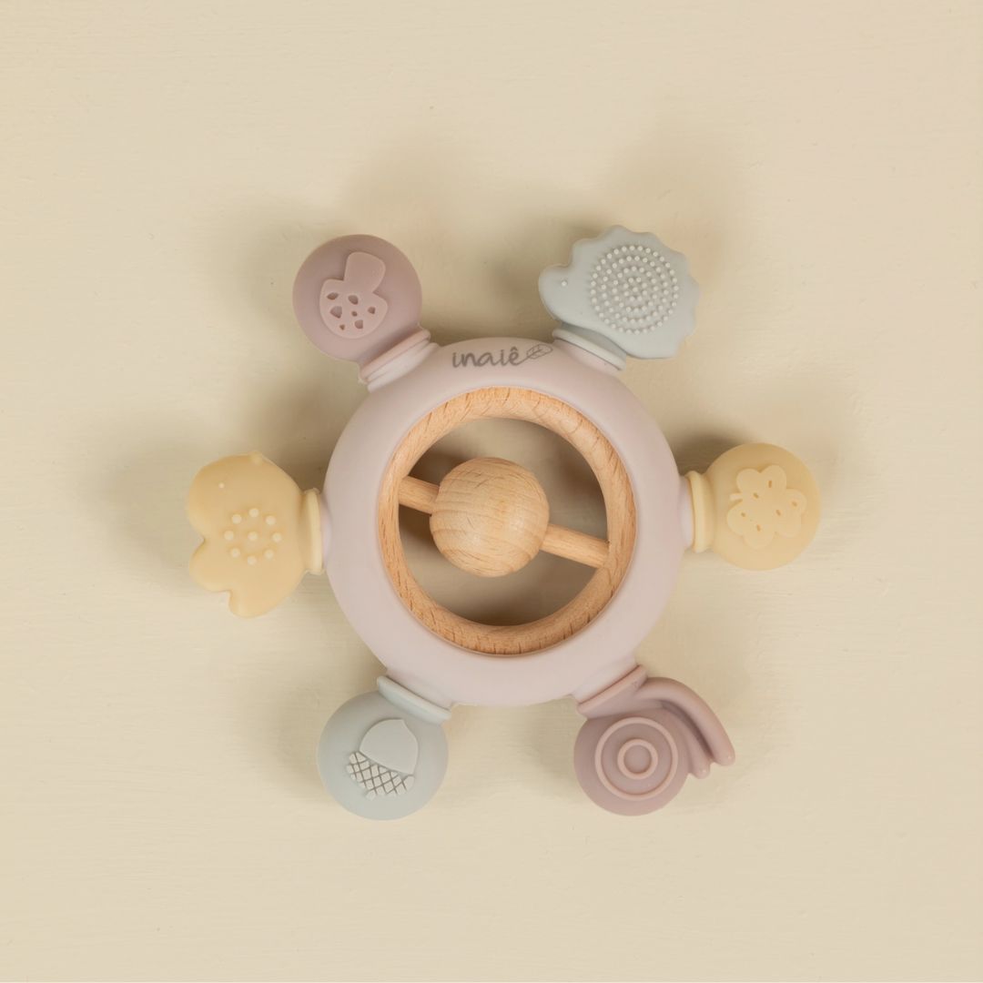 Sensorischer Beißring für Babys beige 0+