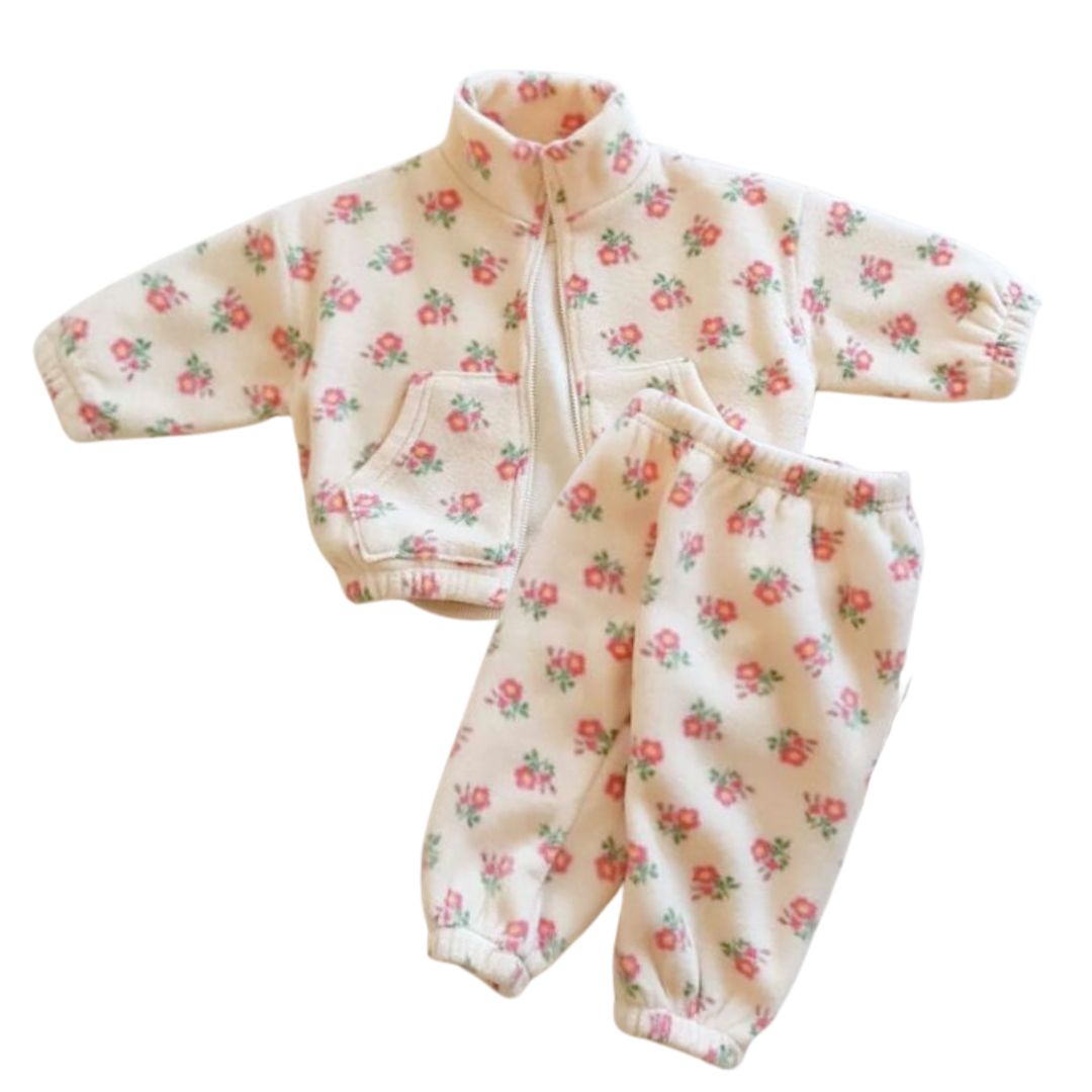 Warmes 2er Set aus Fleece 'Beautiful Flower'