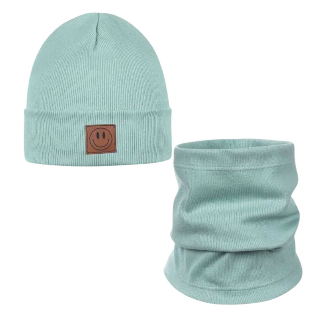 Set Mütze und Loop für Kinder mint