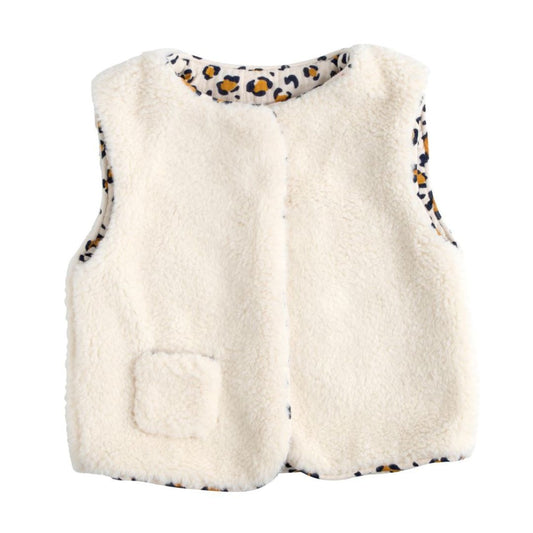 Ärmellose Babyweste aus Sherpa 'LEOPARD'