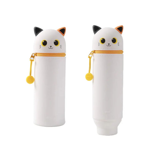 Silikonhülle Etui 'Katze' weiß/orange