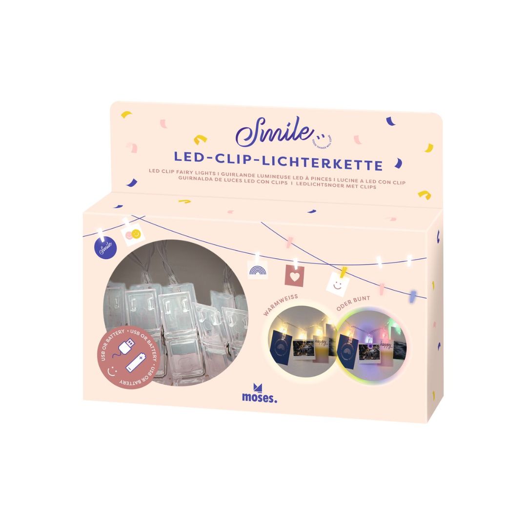 Smile LED-Clip-Lichterkette