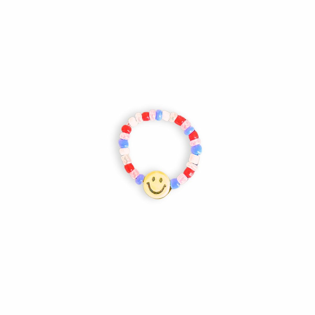 Elastischer Smiley Ring 'Good Vibes'