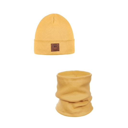 Set Mütze und Loop für Kinder gelb