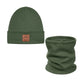 Set Mütze und Loop für Kinder khaki/grün