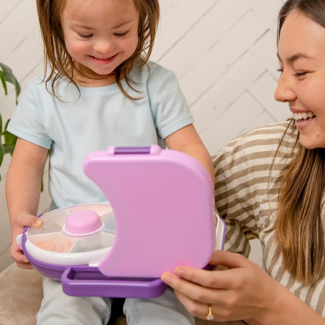 GoBe 2in1 Lunchbox & Snack Spinner mit Sticker lila