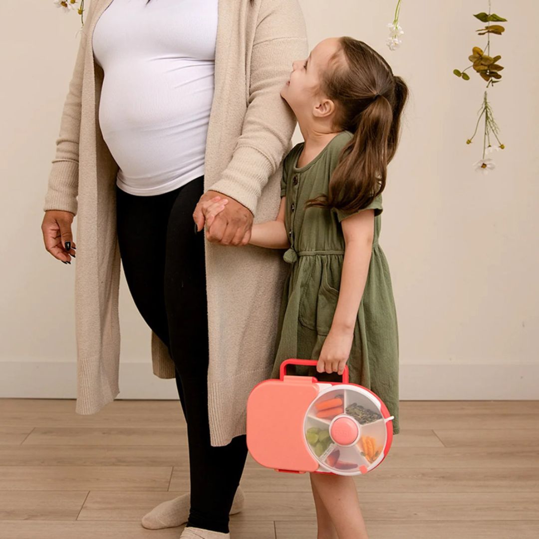 GoBe 2in1 Lunchbox & Snack Spinner mit Sticker rosa
