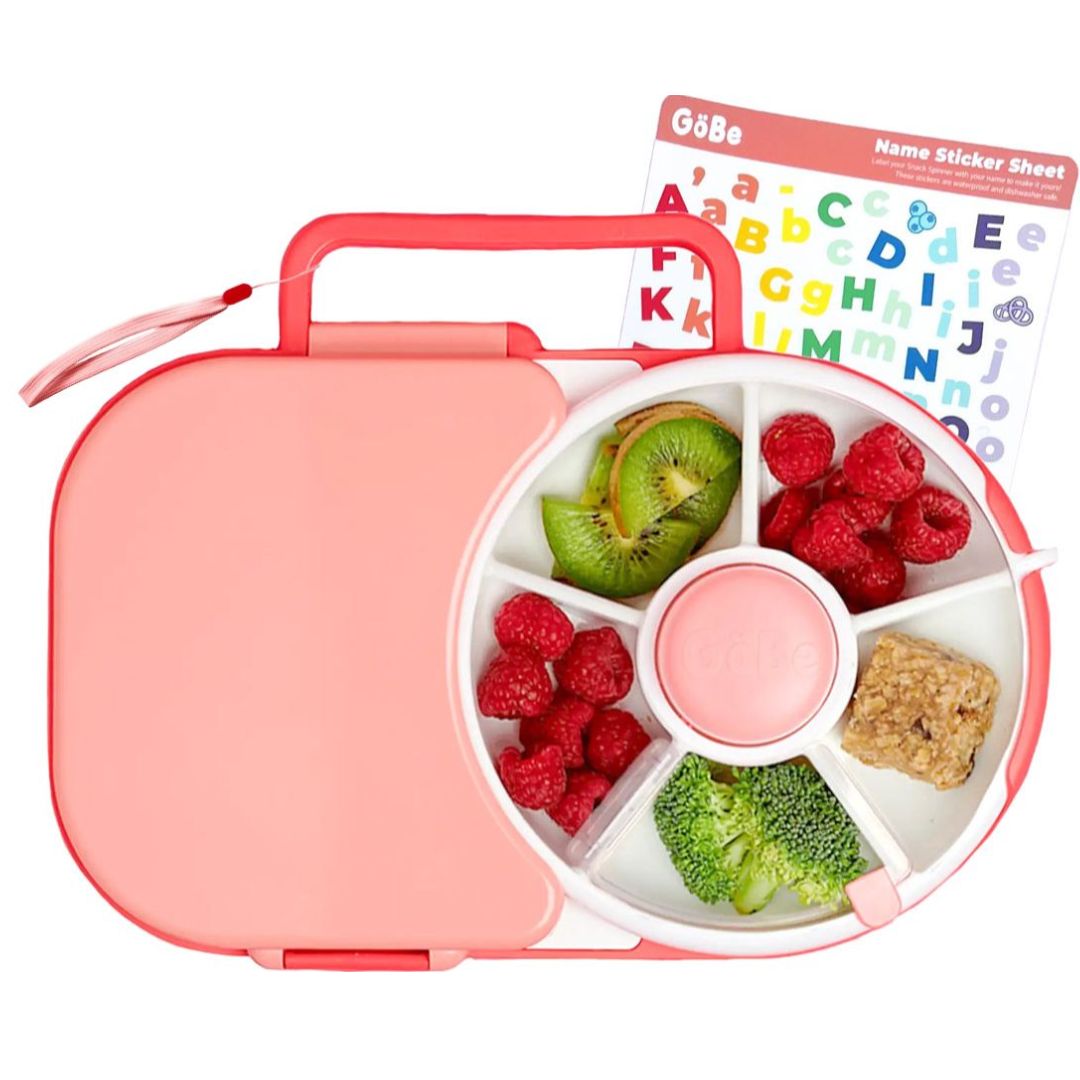GoBe 2in1 Lunchbox & Snack Spinner mit Sticker rosa