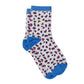 Glitzersocken mit Leopardenmuster weiß/blau
