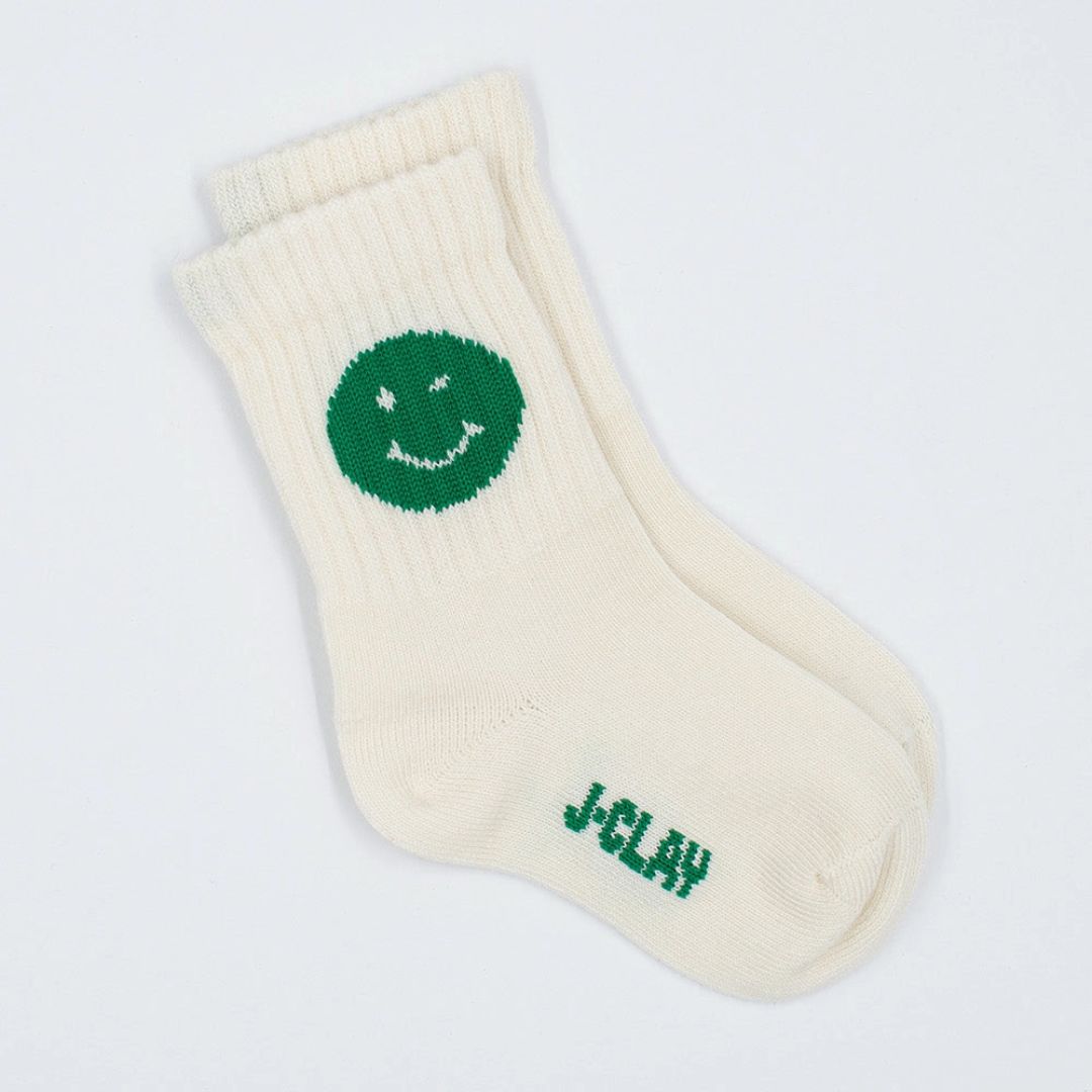 Tennis Socken für Babys & Kinder 'Smiley grün'