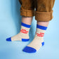 Socken 'Too cool for school' blau