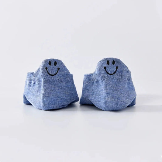 Damen Socketten mit Lasche Happy blau