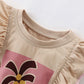 Sommer T-Shirt mit Fly Sleeves 'Palm Tree' apricot