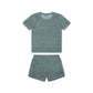 Sommer Frottee Set Shirt und Shorts für Jungen leo grün