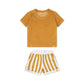 Sommer Frottee Set Shirt und Shorts für Jungen senfgelb