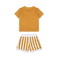 Sommer Frottee Set Shirt und Shorts für Jungen senfgelb