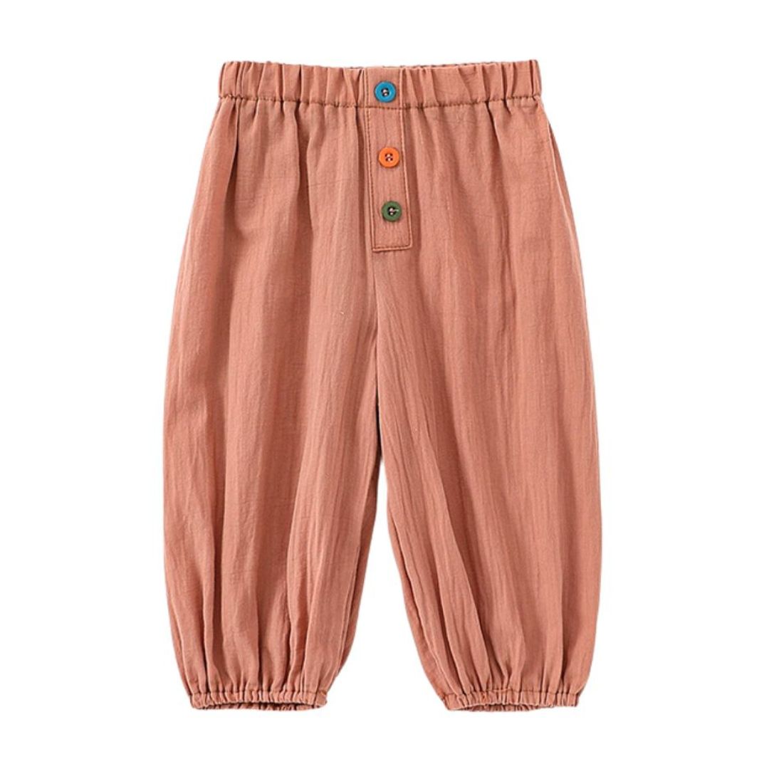 Unifarbene Loose Pants 'Colorful Buttons'