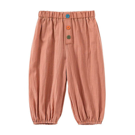Unifarbene Loose Pants 'Colorful Buttons'